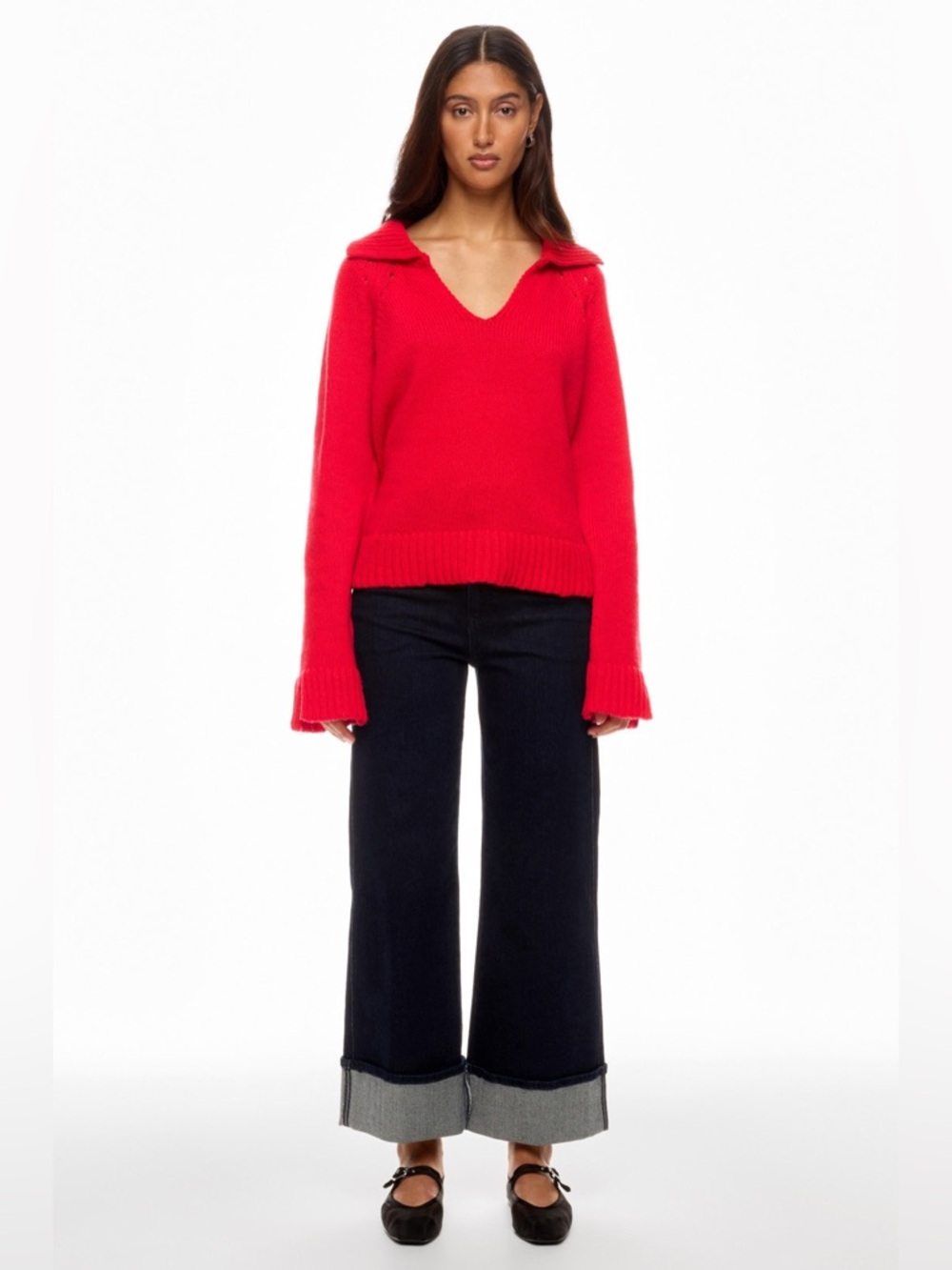 Ciao Lucia Women’s Red Belinha Pullover Sweater, Size Medium